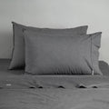 Canningvale King Single Vintage Softwash Cotton Soft Sheet Set Charcoal Melange