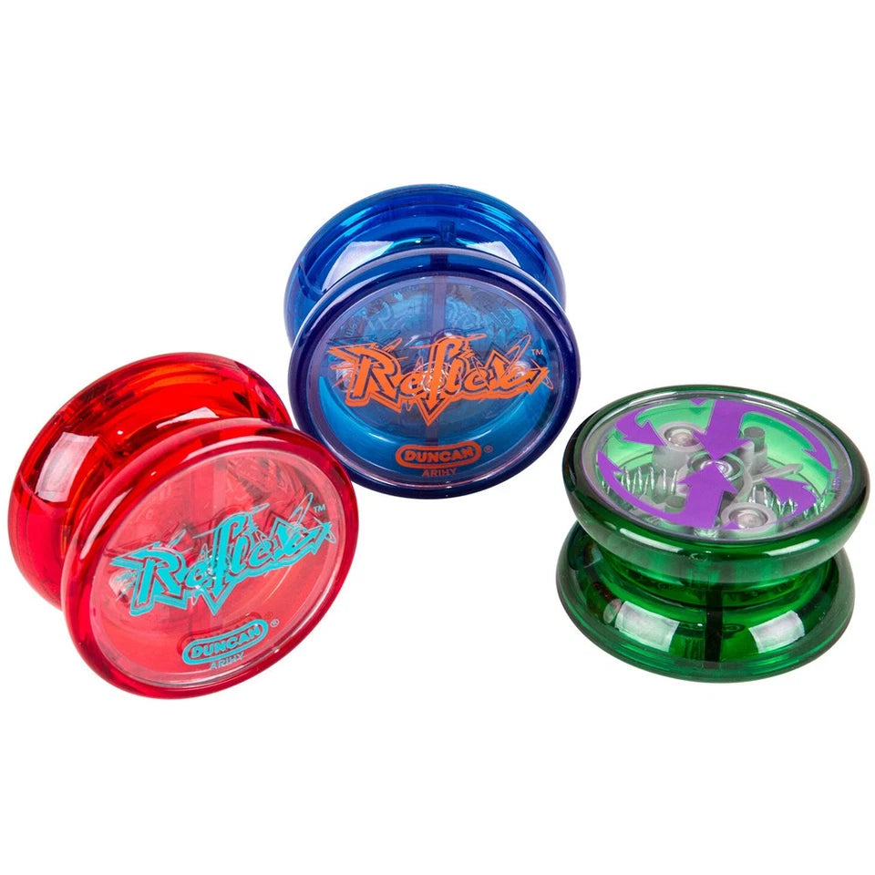 2x Duncan Yo Yo Beginner Reflex Auto Return Kids Classic Round Toy 6y+ Assorted