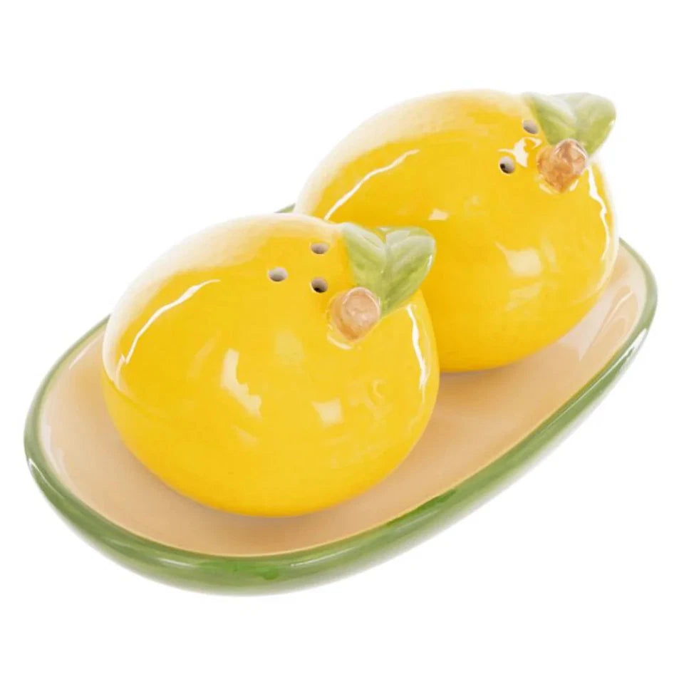 Emporium Limoncello Salt & Pepper Set | Stylish Salt & Pepper Duo | Stoneware Salt & Pepper | Modern Kitchen |
