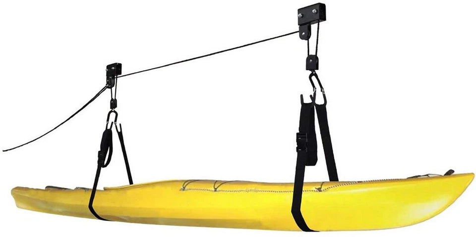 Steel Kayak/Bike Hoist | Lift Pulley System | Garage Ceiling Storage Rack | Capacity 56.7 Kg (125LBS)