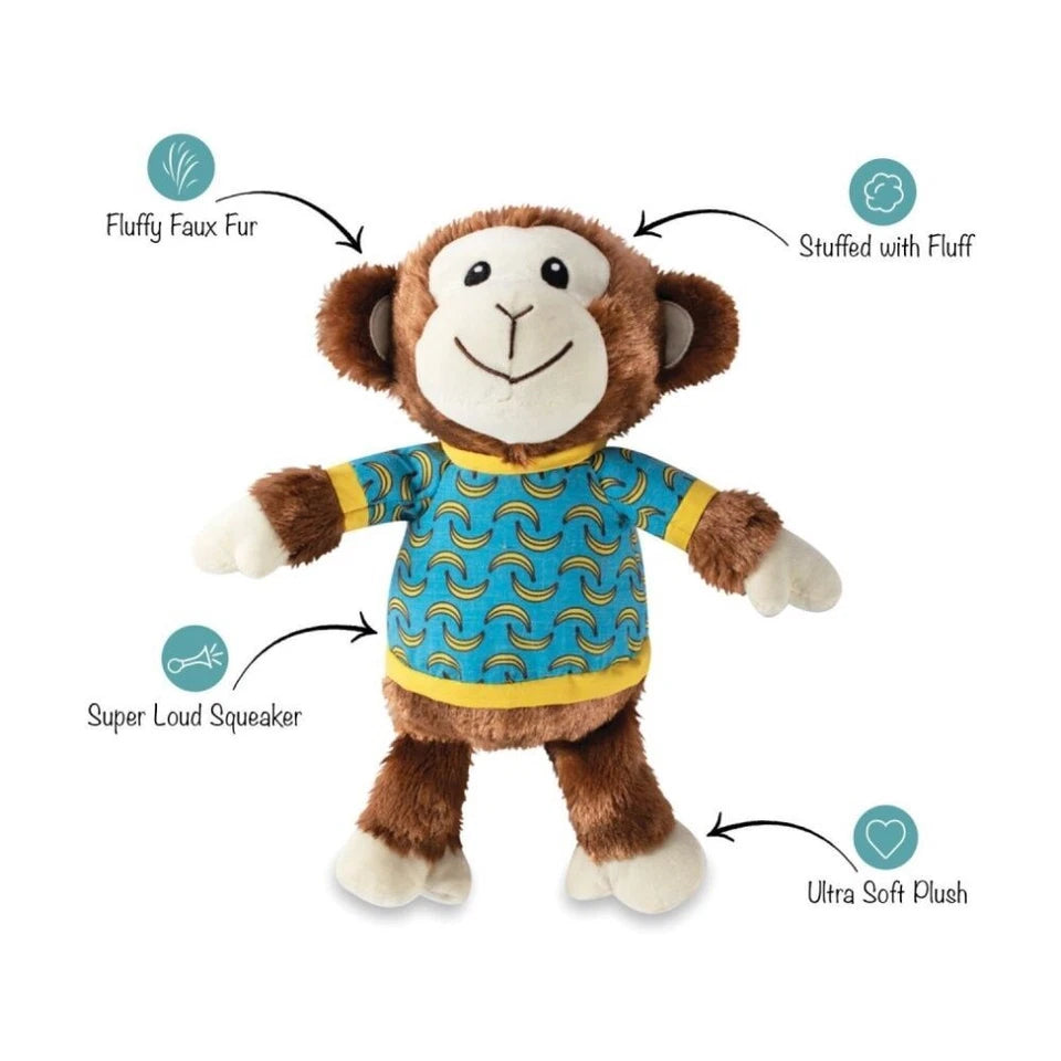 Petshop By Fringe Studio Bananas The Monkey Plush Dog Toy Extra Large