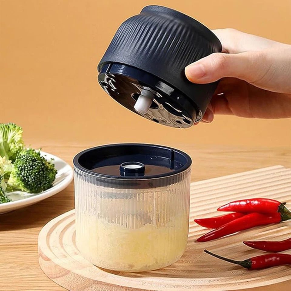 Electric Garlic Chopper | Crusher Food Vegetable Mincer Grinder Blender | HIGH POWER | Blue