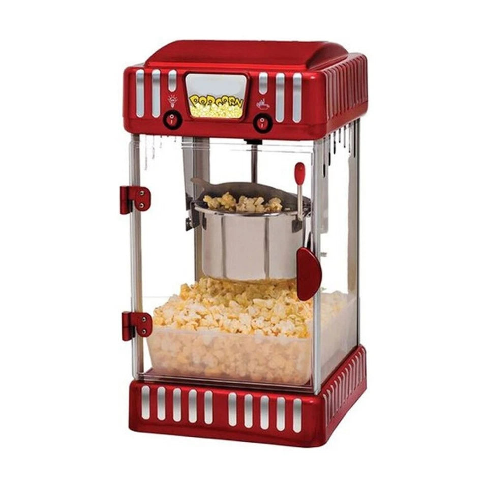 Airflo Electric Popcorn Maker | 4.5L Stainless Steel Kettle | 44cmx26cmx28cm | Retro Design Cinema Style |