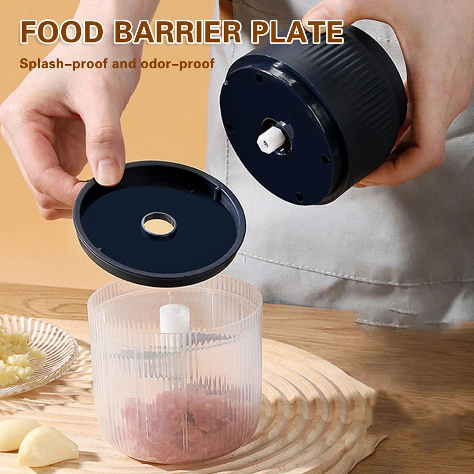Electric Garlic Chopper | Crusher Food Vegetable Mincer Grinder Blender | HIGH POWER | Blue
