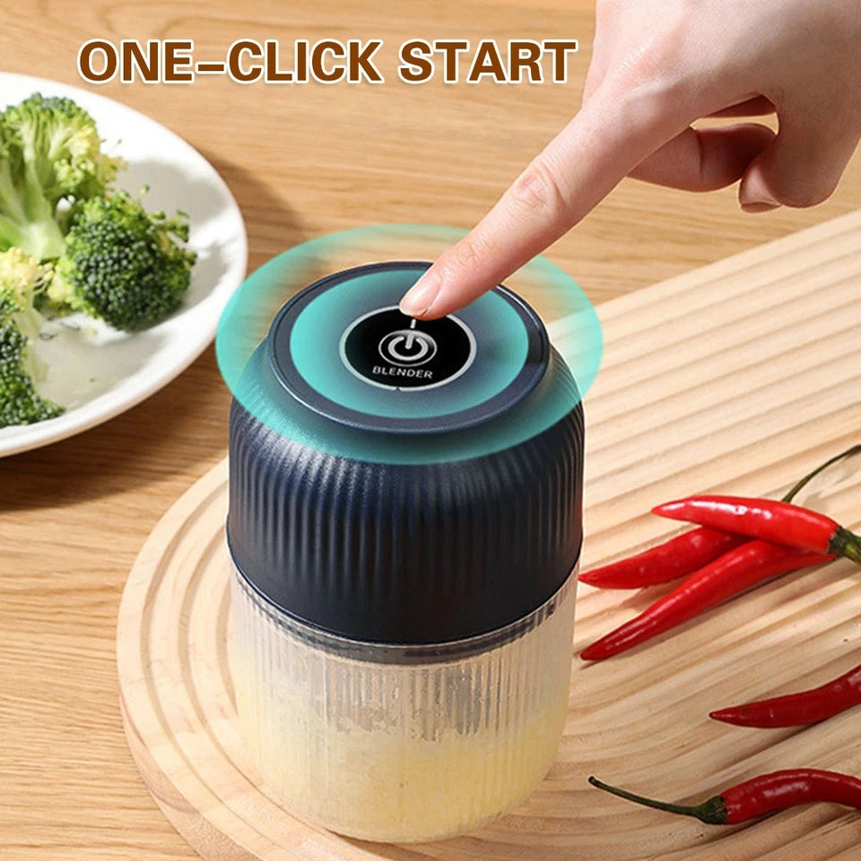 Electric Garlic Chopper | Crusher Food Vegetable Mincer Grinder Blender | HIGH POWER | Blue