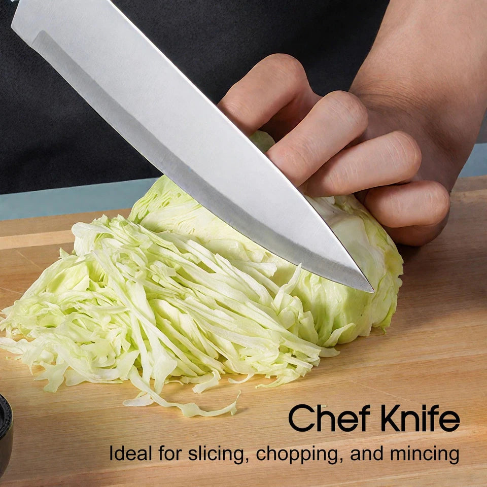 Kitchen Knife Set with MDF Block 6PC | Chef, Utility & Bread Knives