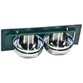 Show Master Twin Swivel Stainless Steel Bird/Animal Feeders Green 6inch