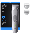 Braun Series 3 Waterproof Body Groomer | SkinGuard Tech | Sensitive Comb & 80-Min Cordless Runtime