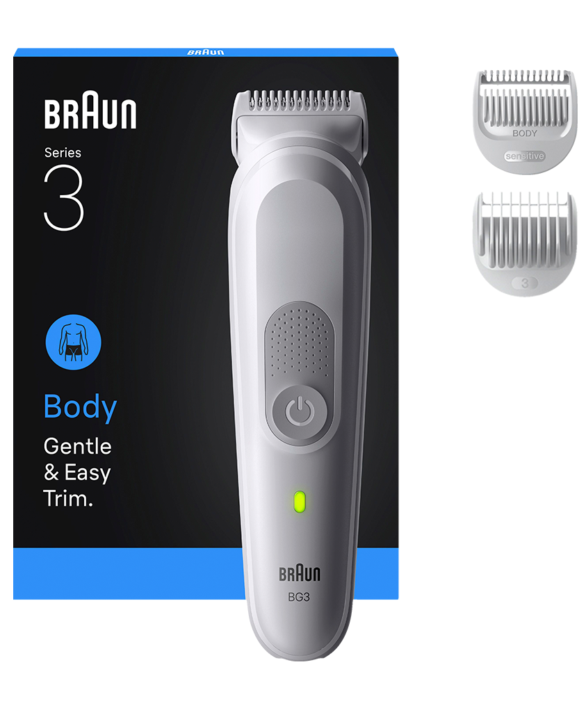 Braun Series 3 Waterproof Body Groomer | SkinGuard Tech | Sensitive Comb & 80-Min Cordless Runtime