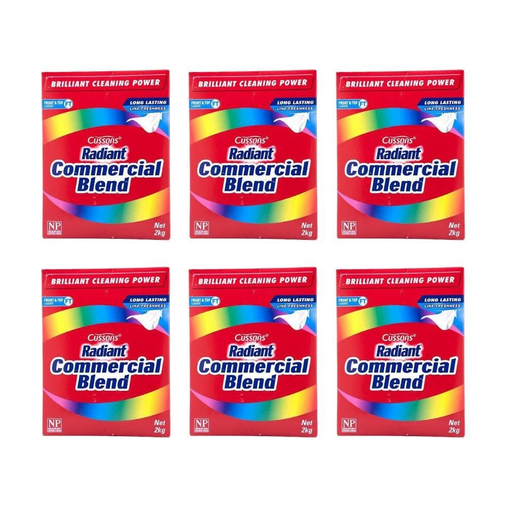 Cussons Radiant Commercial Blend Front/Top Loader Powder | 6PK x 2kg Clean Fresh