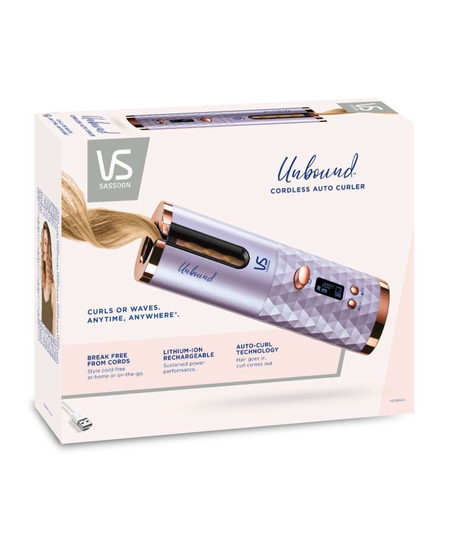 VS Sassoon Unbound Cordless Auto Curler | Rechargeable Curler | Cordless Ladies Styler built in Auto Curl |